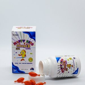 Happy Kids Omega3- Viên nhai dầu cá hương vị Cam