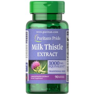 Viên uống bổ gan Puritan's Pride Milk Thistle 4:1 Extract 1000mg Silymarin (1944 - hộp 90 viên)